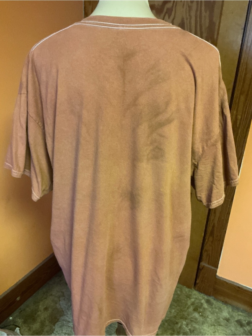 Hand Dyed Tie Dye T-Shirt XL Rust Brown Psychedelic Star Mandala Boho Hippie - Picture 6 of 10